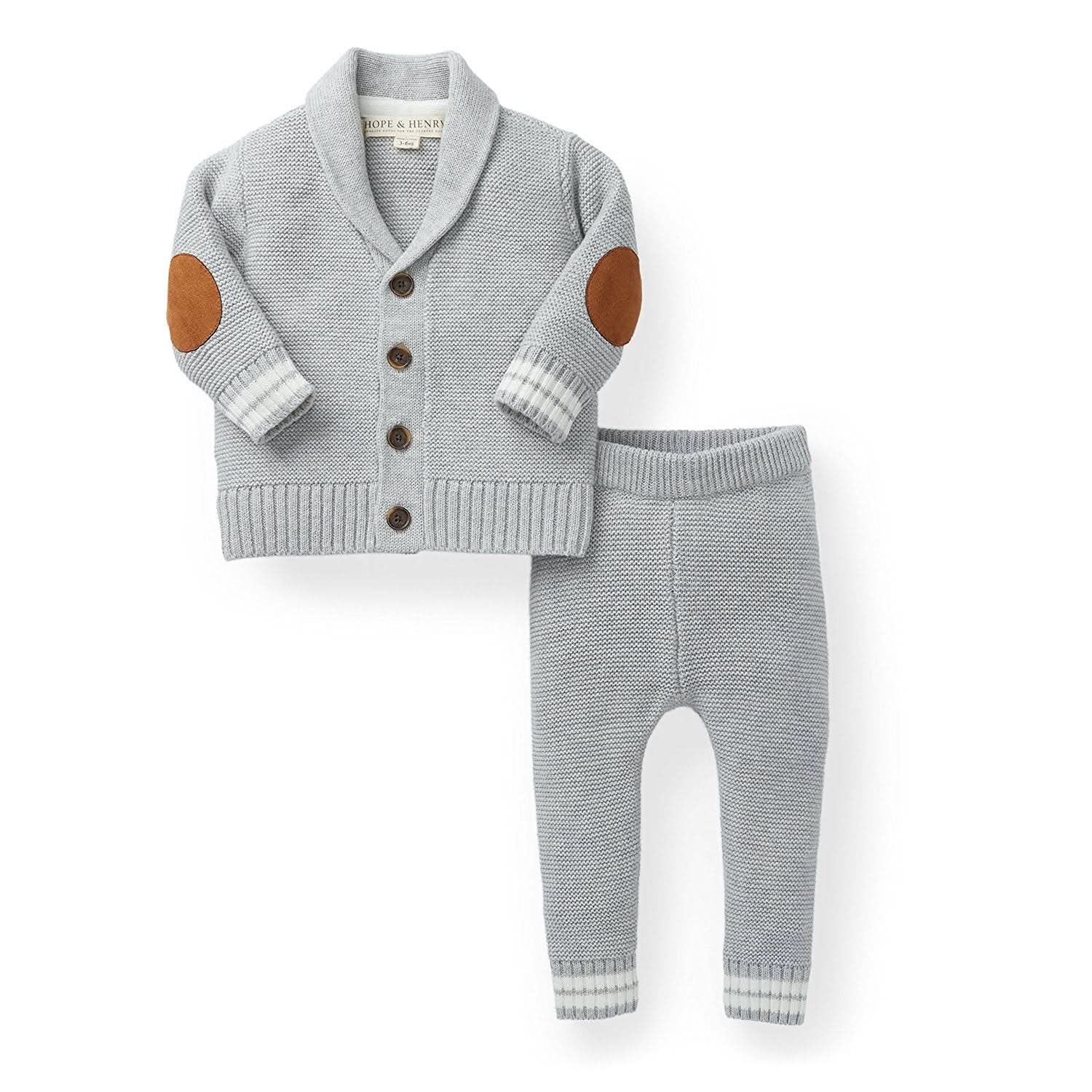 Organic Cardigan and Sweater Legging Boxed Gift Set - Gray Heather - Image 2