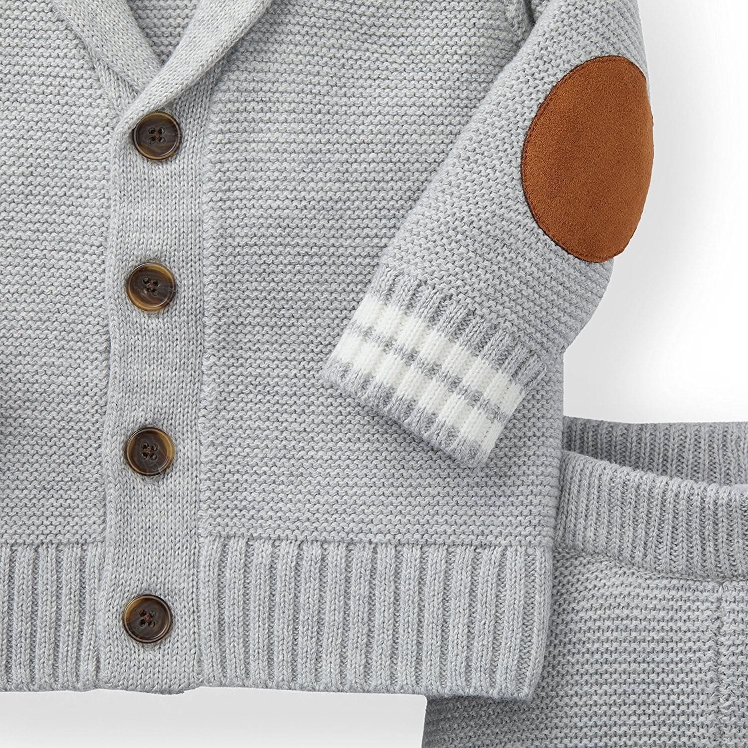 Organic Cardigan and Sweater Legging Boxed Gift Set - Gray Heather - Image 3