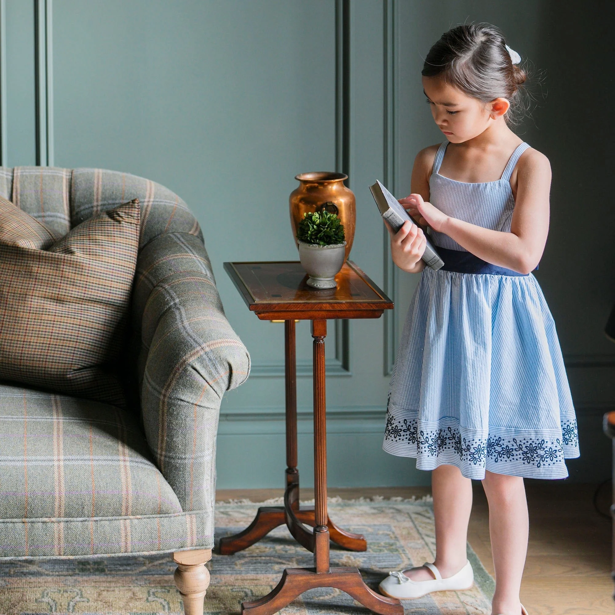 Organic Embroidered Special Sundress - Blue - Image 3