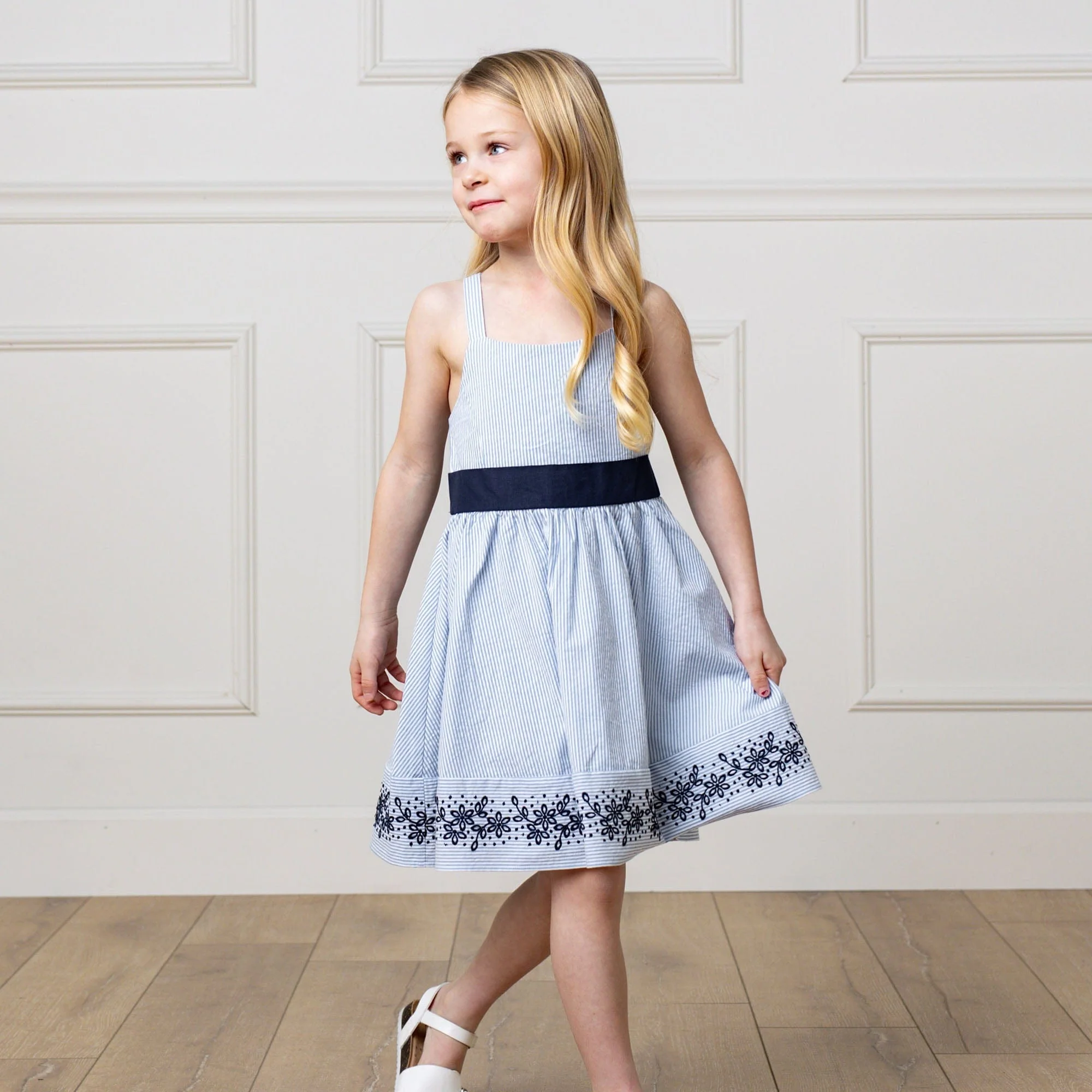 Organic Embroidered Special Sundress - Blue - Image 5