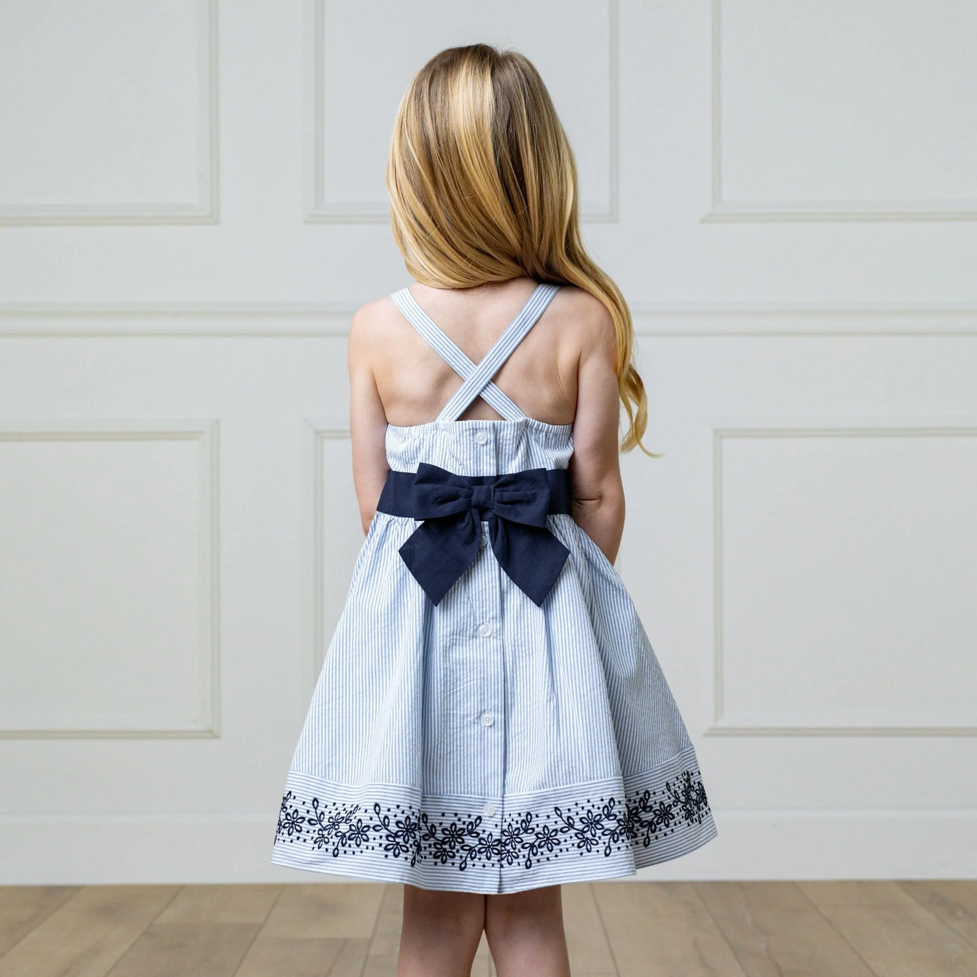 Organic Embroidered Special Sundress - Blue - Image 7