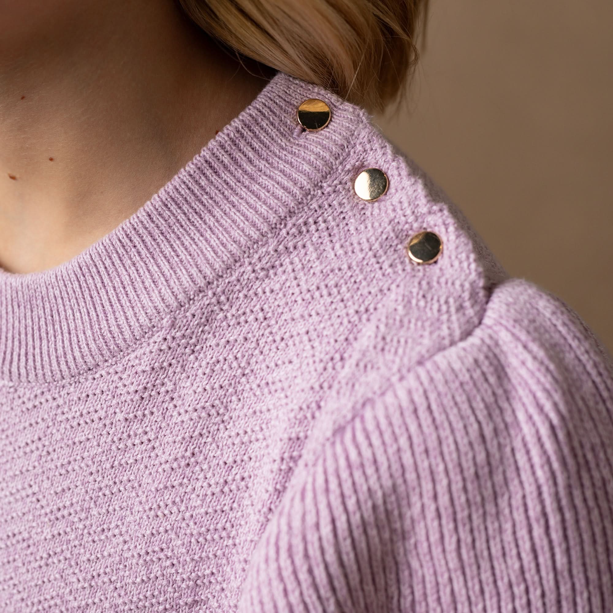 Organic Flutter Sleeve Sweater Dress - Lavender Marl - Image 3