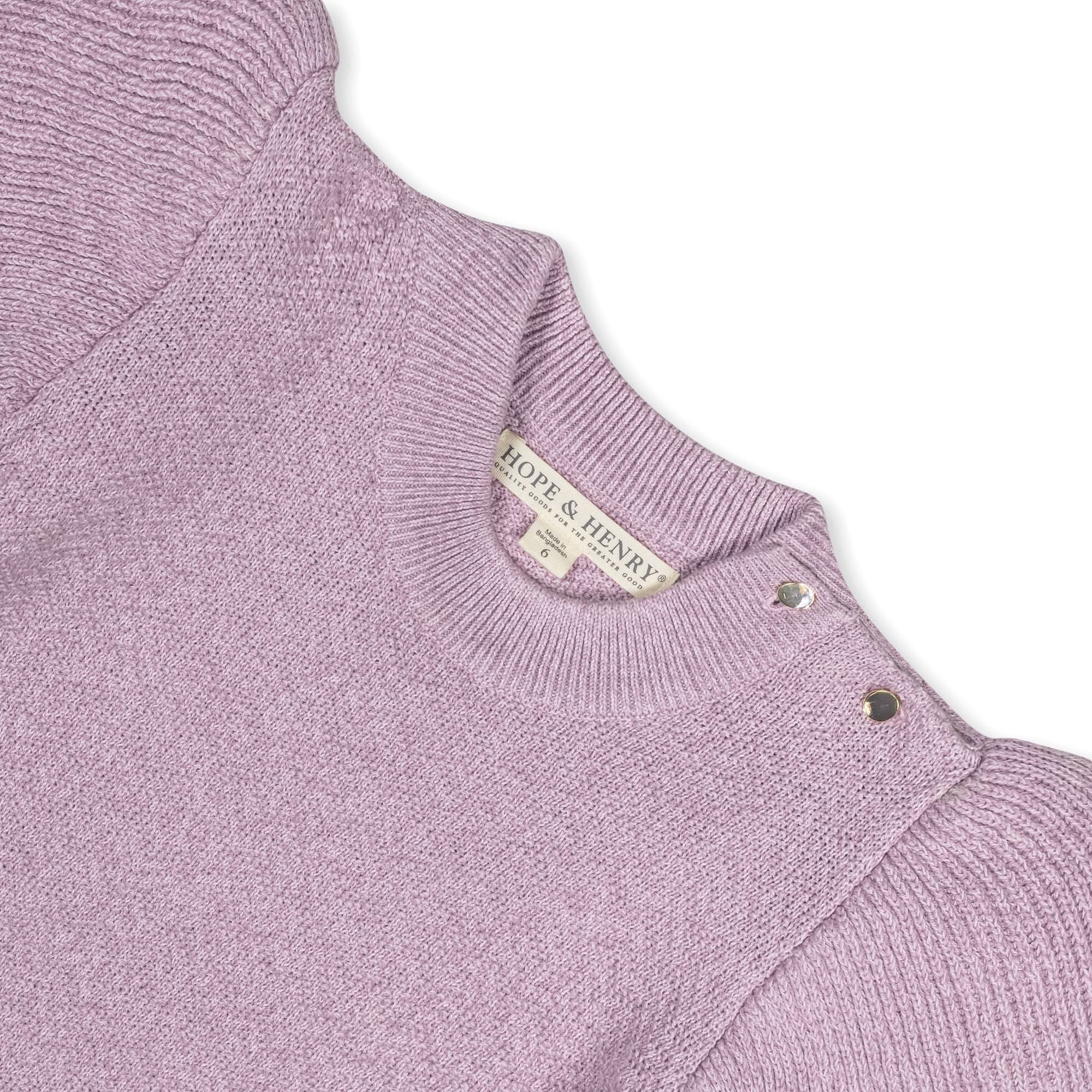 Organic Flutter Sleeve Sweater Dress - Lavender Marl - Image 9