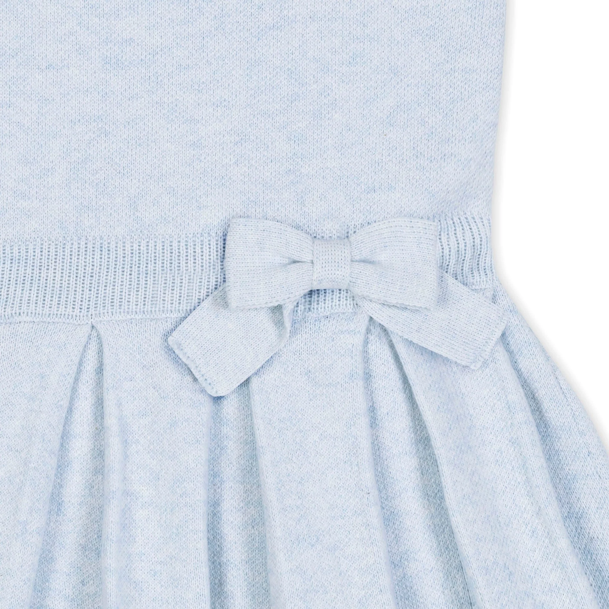 Organic Pleated Sweater Dress - Light Blue Heather - Image 9