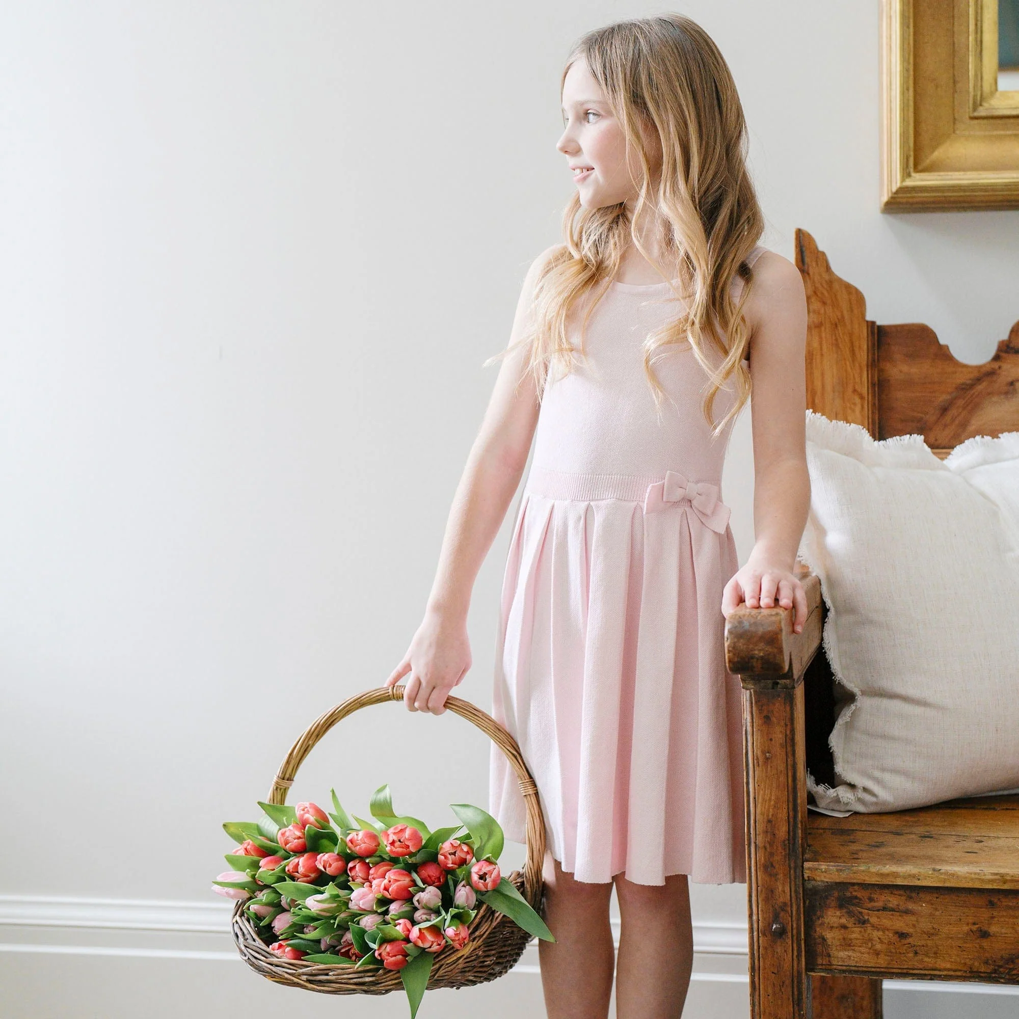 Organic Pleated Sweater Dress - Rose Marl - Image 2