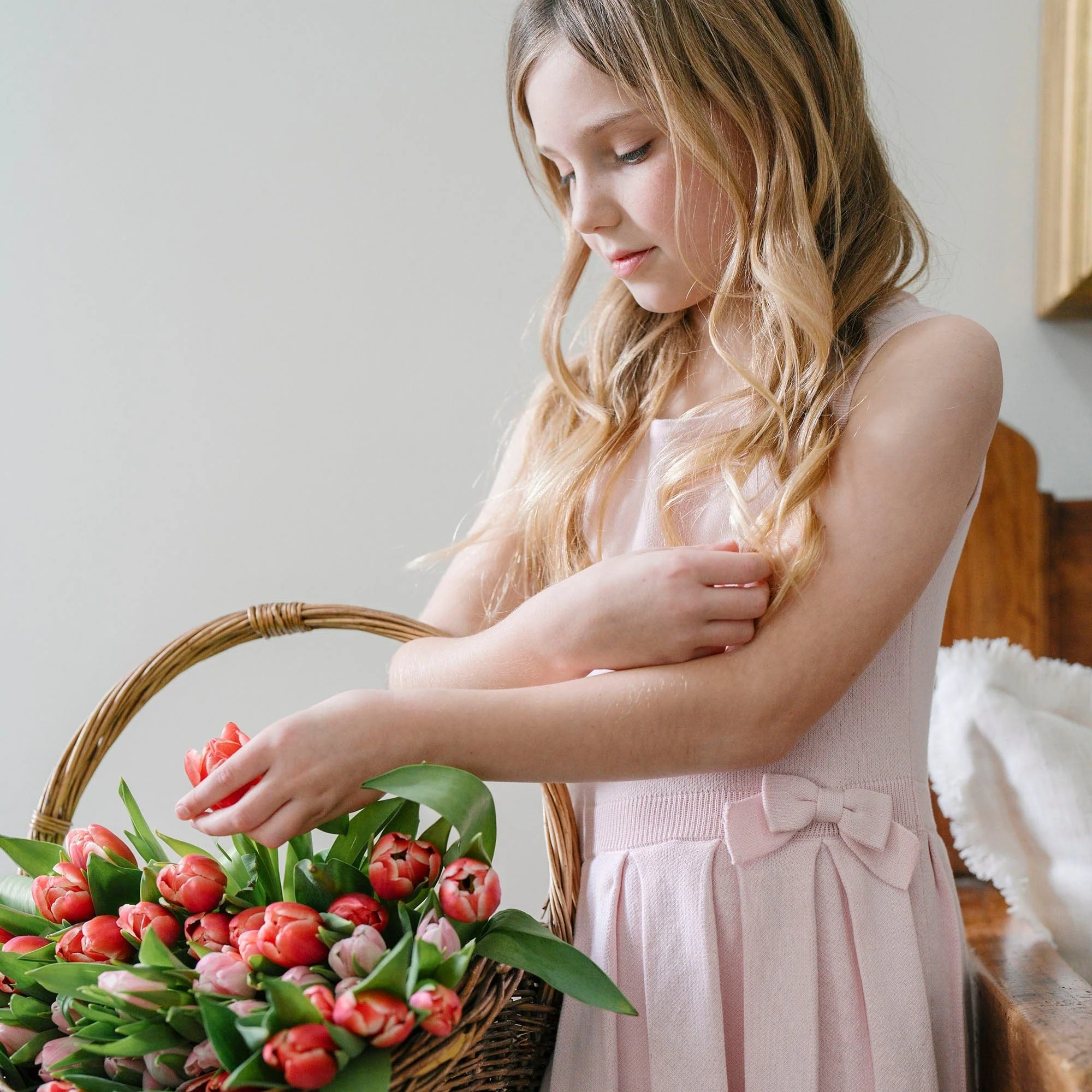 Organic Pleated Sweater Dress - Rose Marl - Image 3