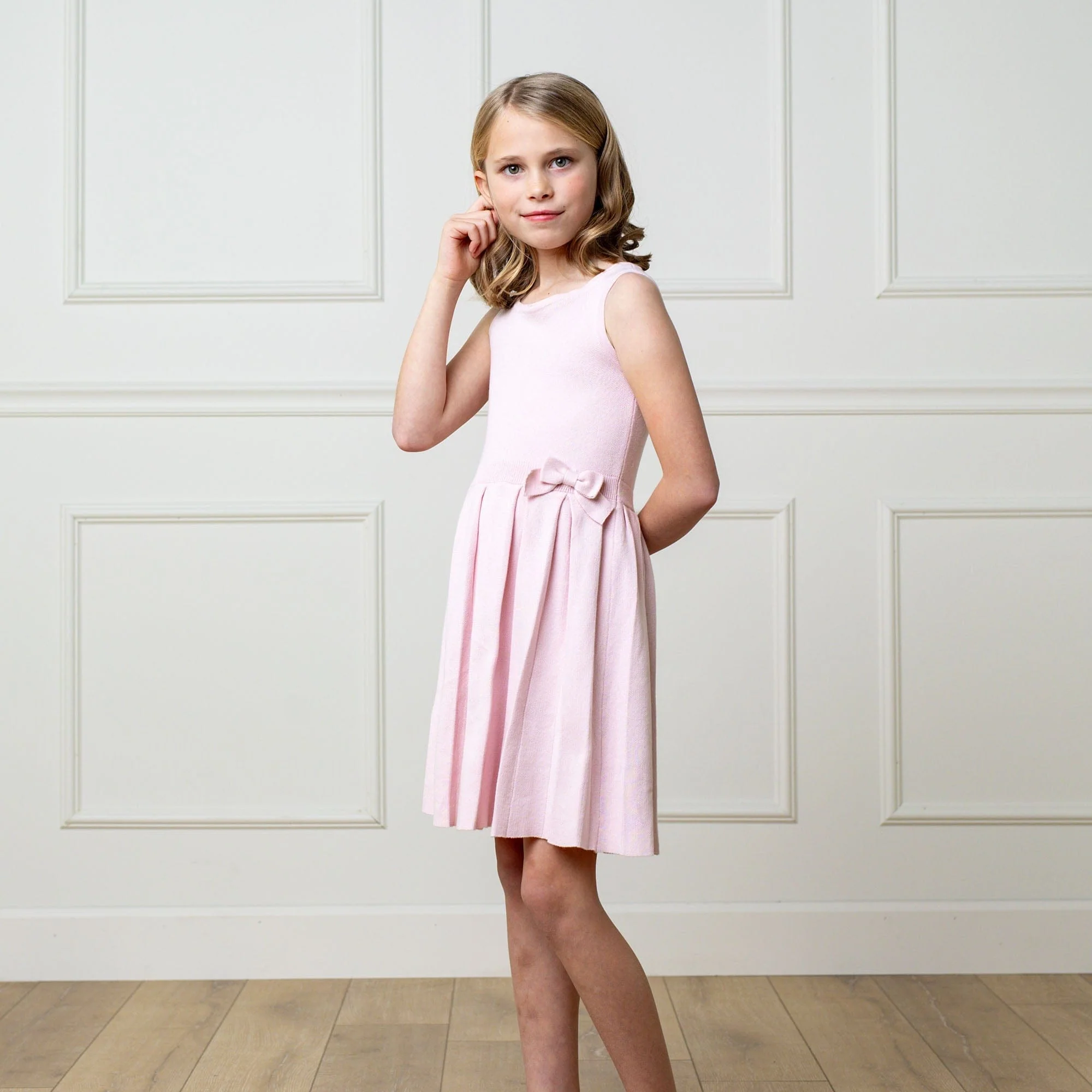 Organic Pleated Sweater Dress - Rose Marl - Image 7