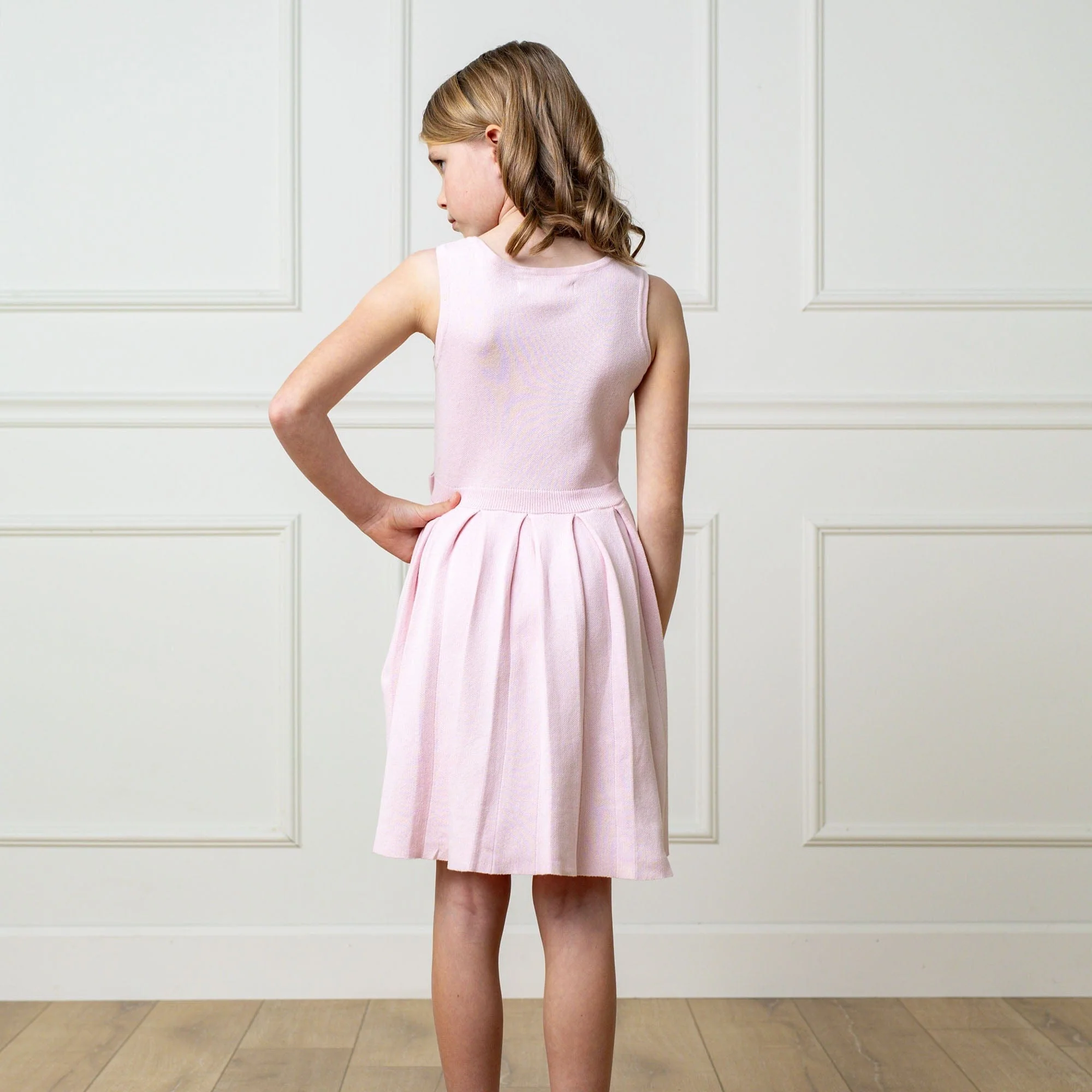 Organic Pleated Sweater Dress - Rose Marl - Image 9