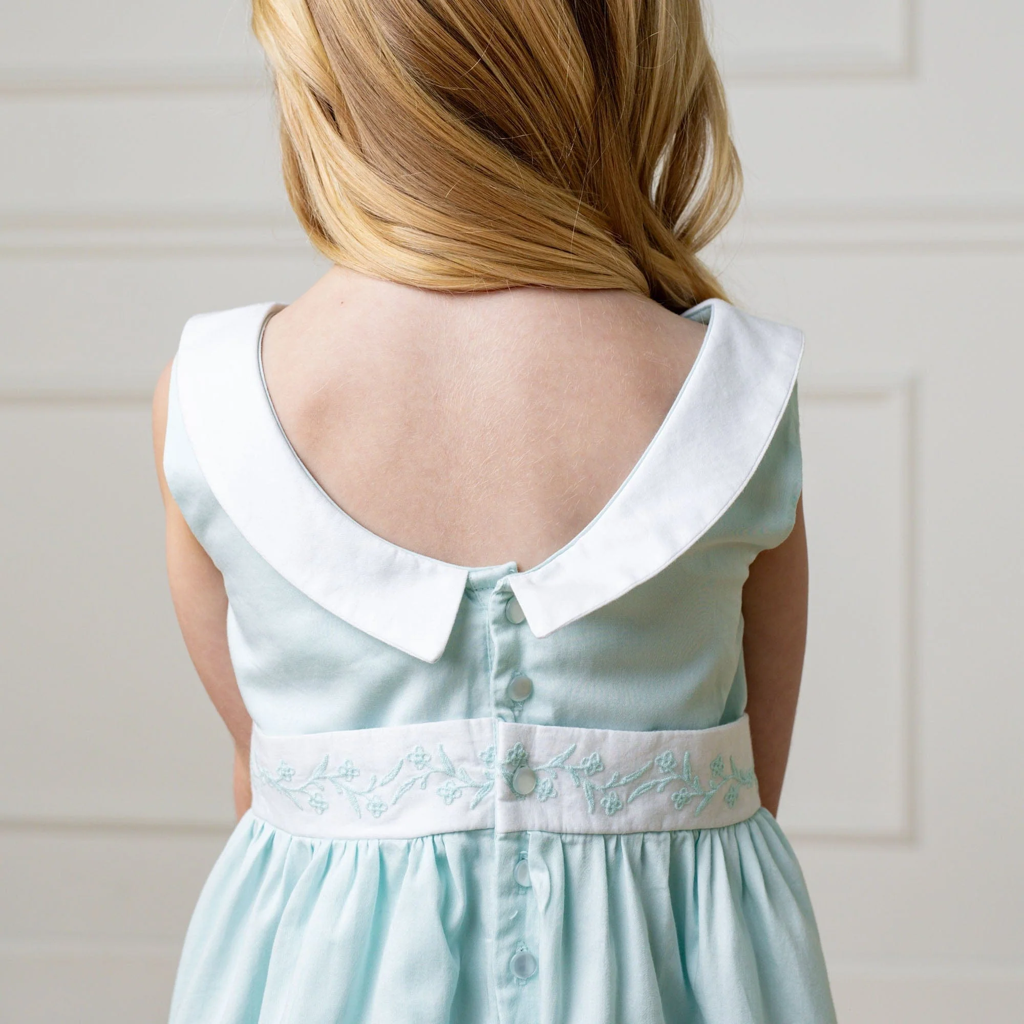 Organic Sateen Party Dress - Pale Green - Image 7