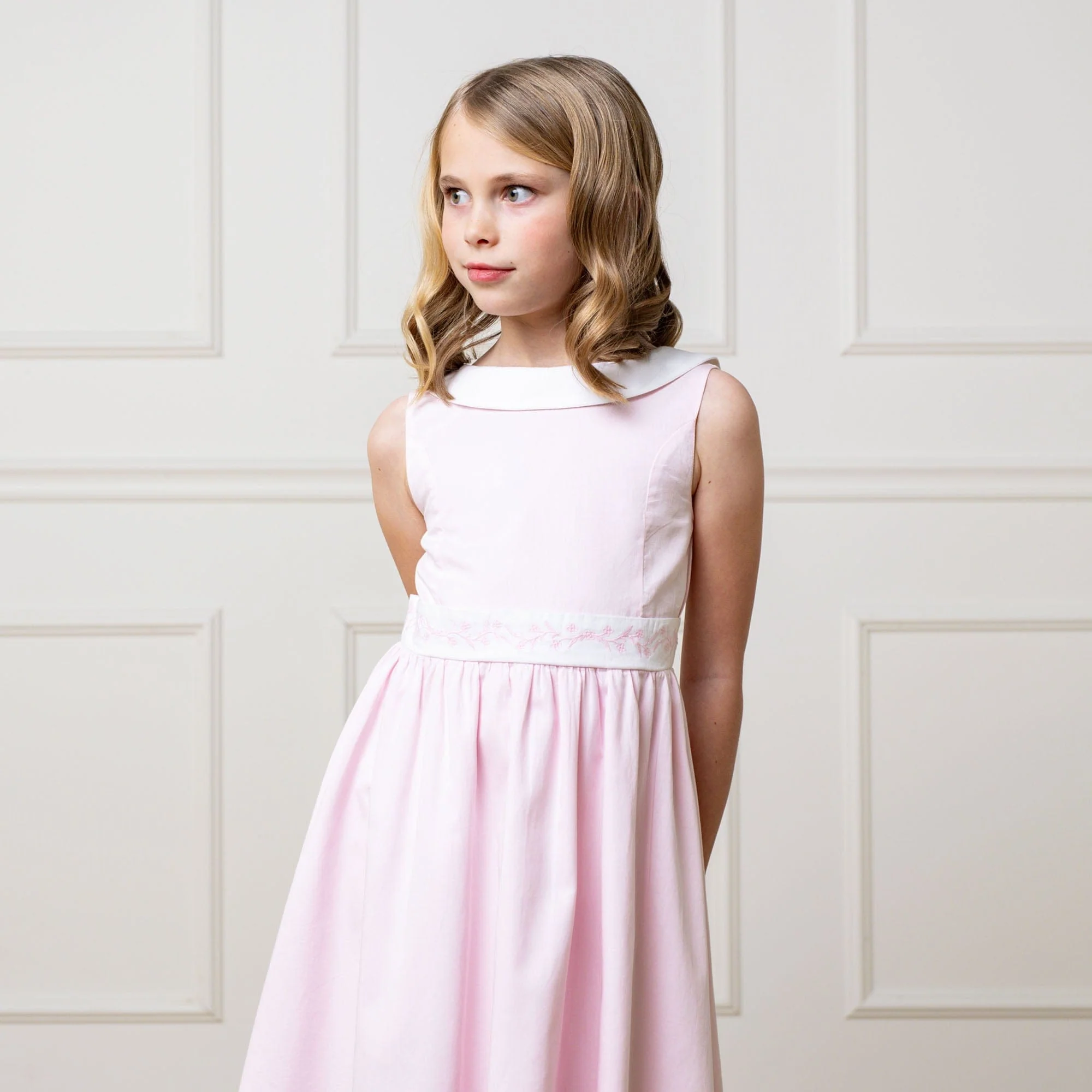 Organic Sateen Party Dress - Pale Pink - Image 9