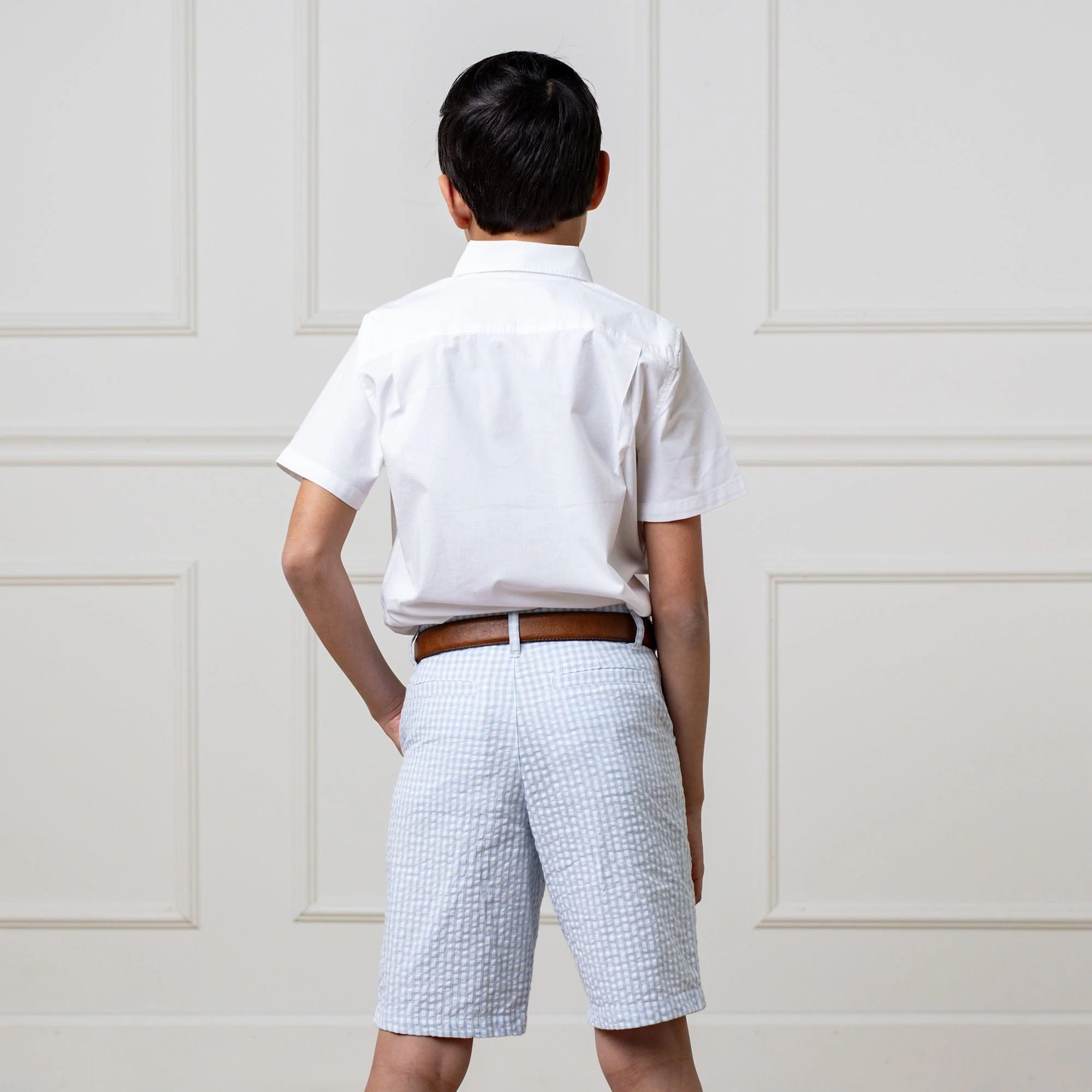 Organic Seersucker Short - Classic Blue Gingham - Image 4