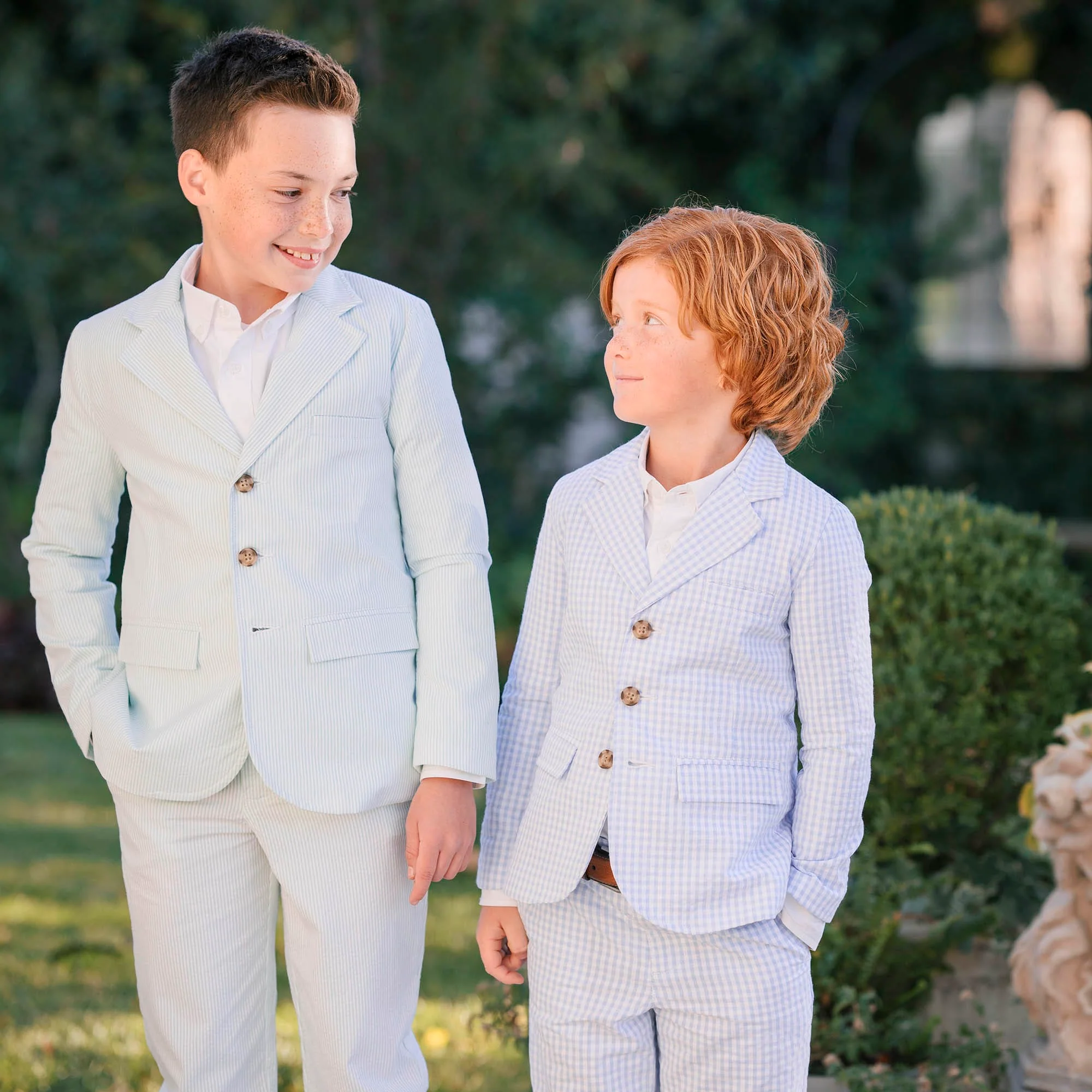 Organic Seersucker Suit Jacket - Mint - Image 5