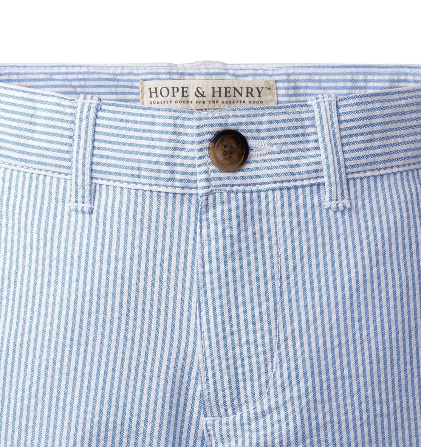 Organic Seersucker Suit Pant - Blue - Image 5