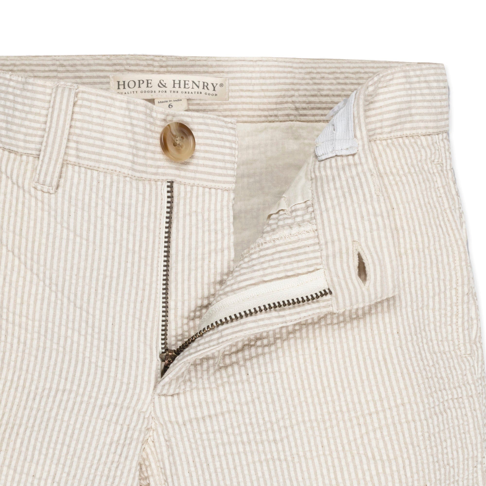 Organic Seersucker Suit Pant Tan - Tonal Tan - Image 5