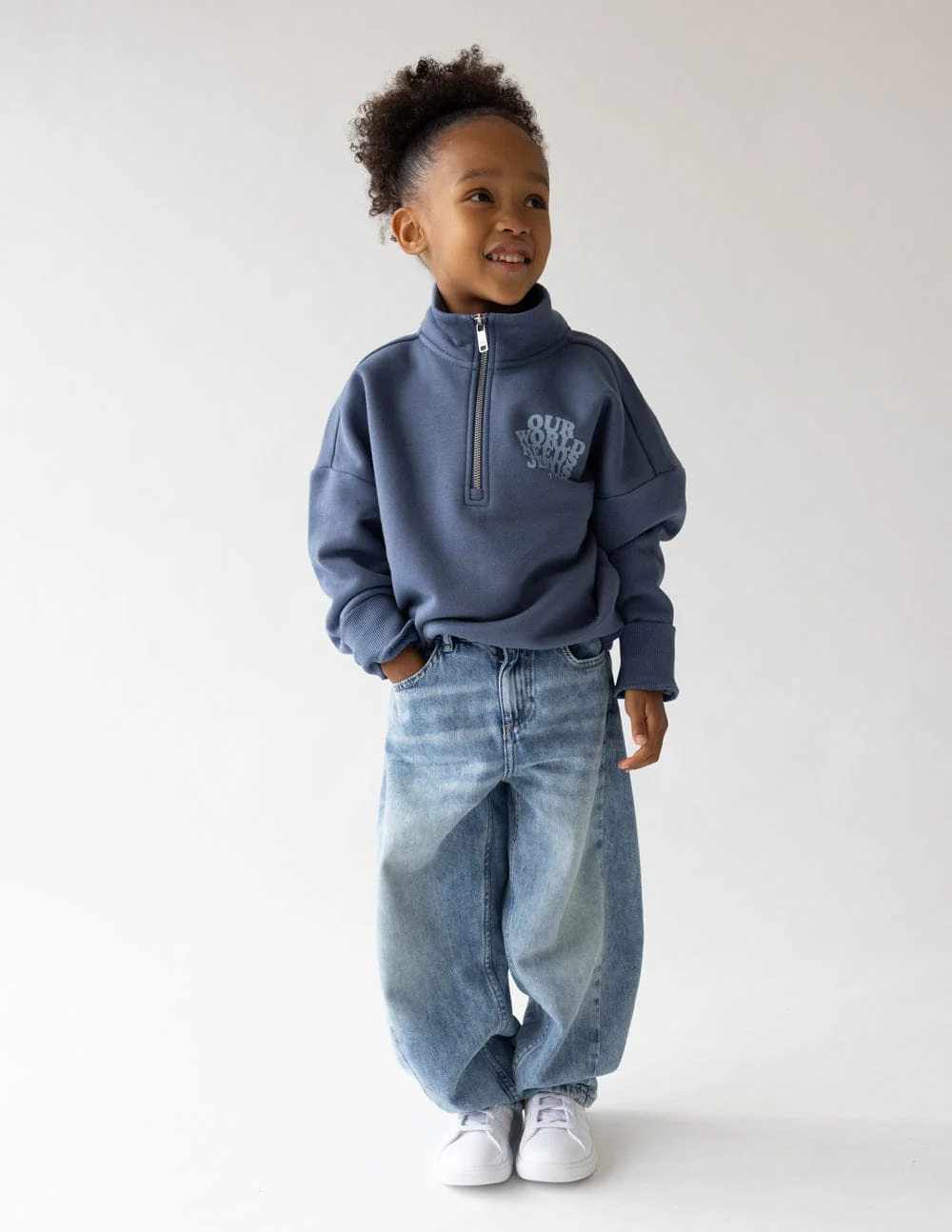 Our World Needs Jesus Kids Half-Zip - Image 5
