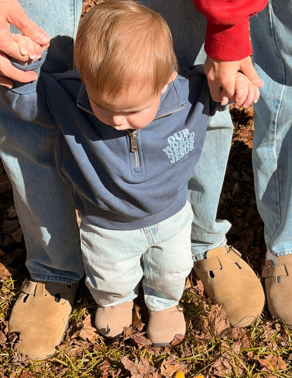 Our World Needs Jesus Kids Half-Zip - Image 7