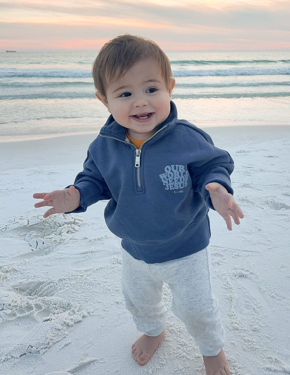 Our World Needs Jesus Kids Half-Zip - Image 9