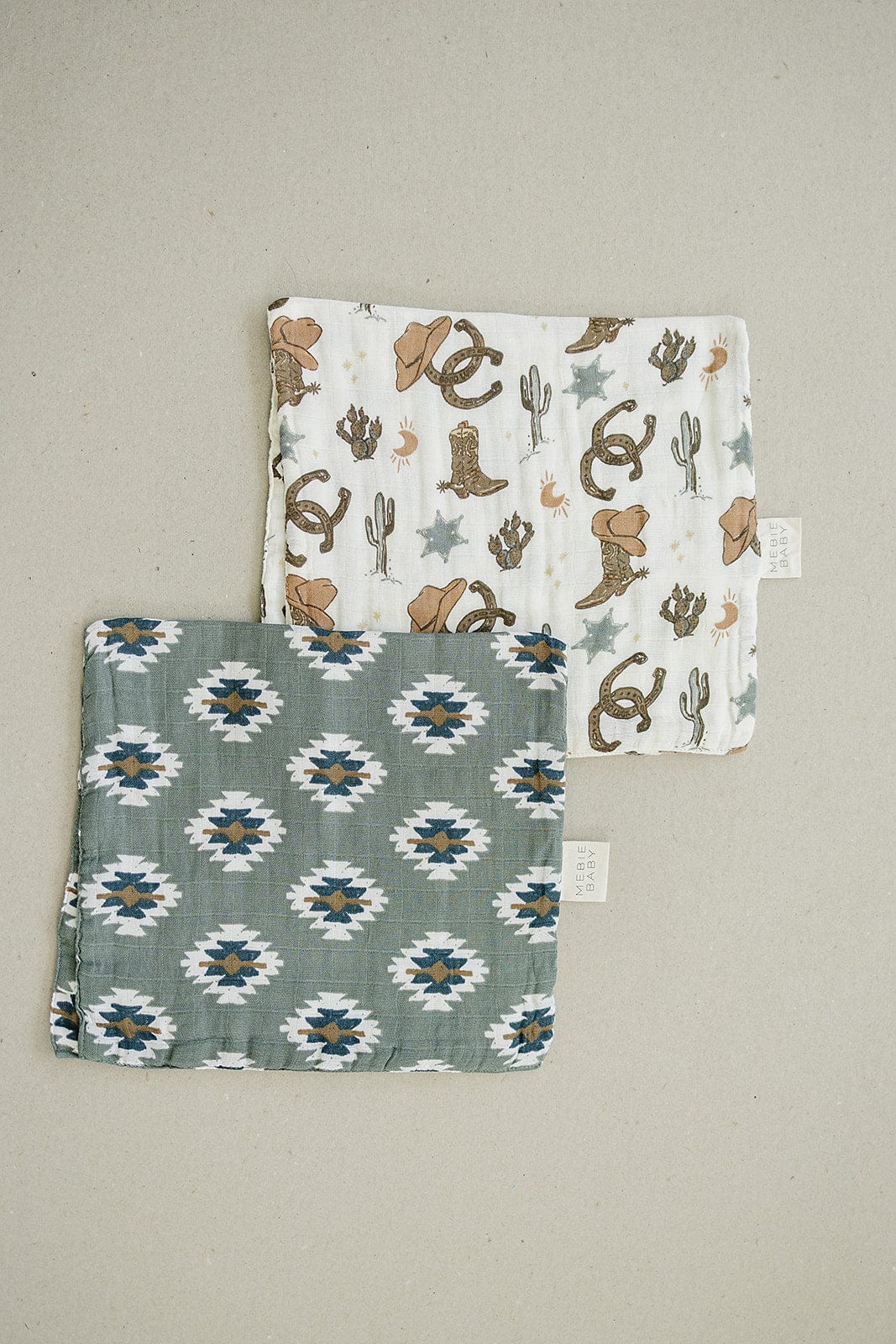Outlaw Cowboy Muslin Burp Cloth - Image 3