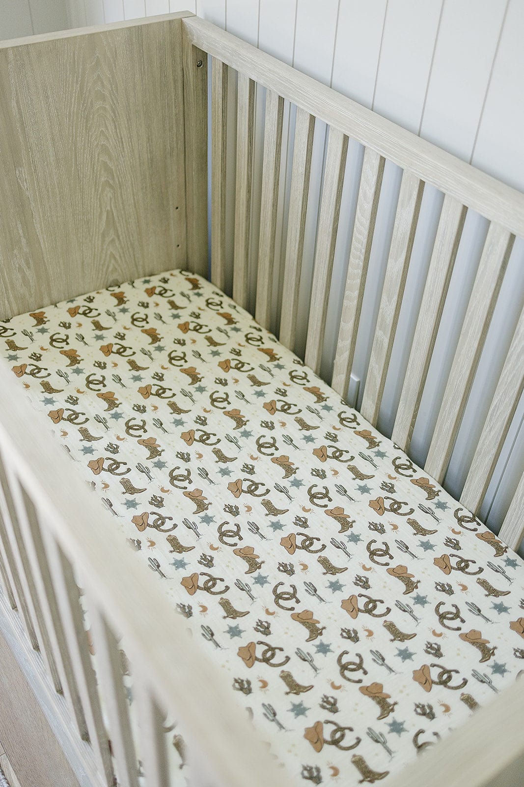Outlaw Cowboy Muslin Crib Sheet - Image 2