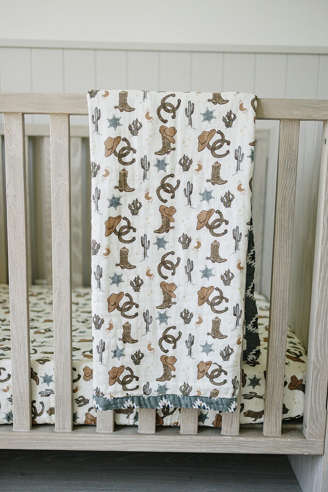 Outlaw Cowboy Muslin Crib Sheet - Image 6