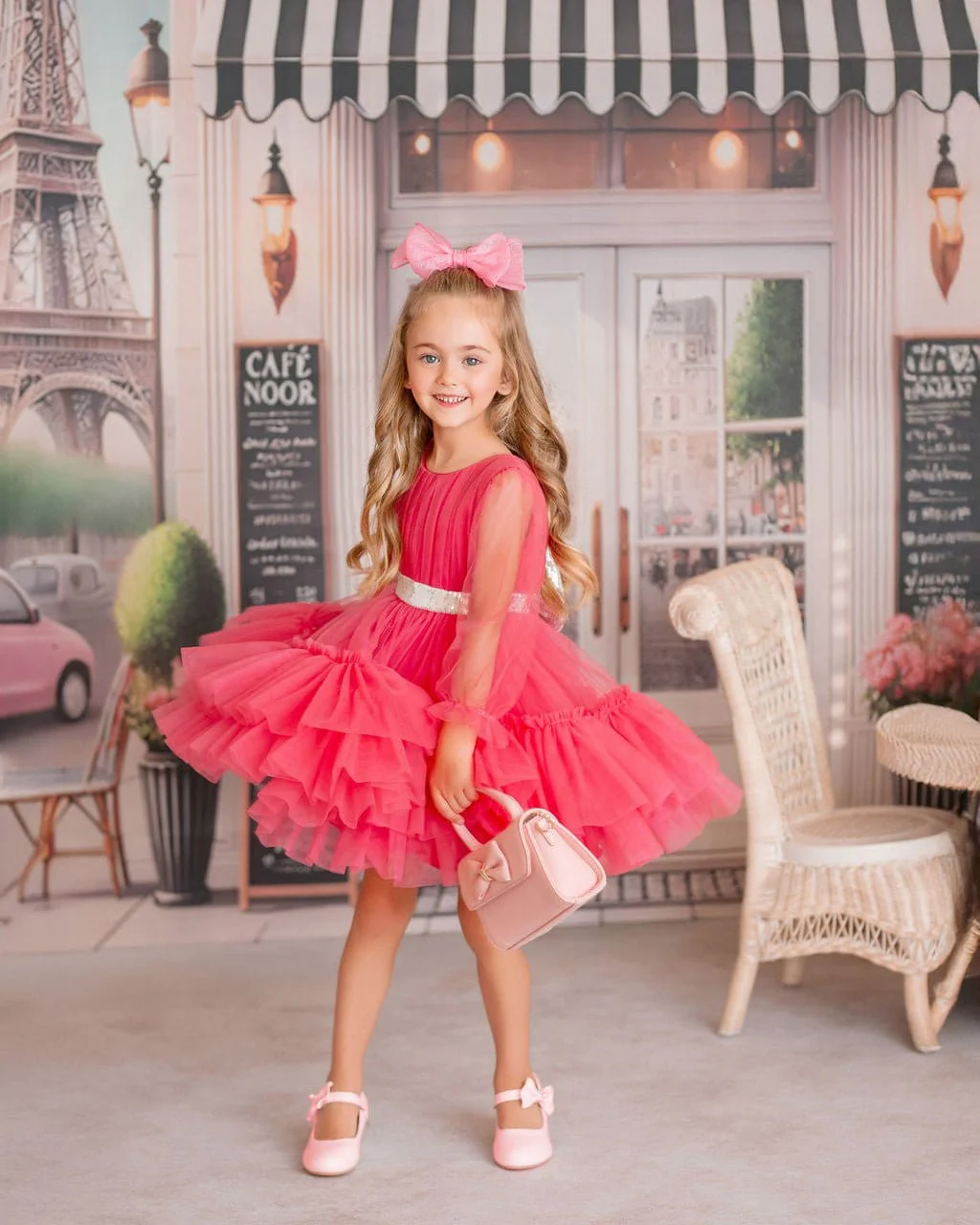 Parisian Rosé Tulle Party Dress - Image 2