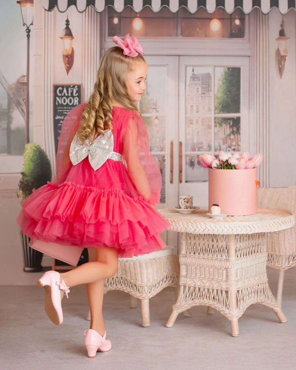 Parisian Rosé Tulle Party Dress - Image 3