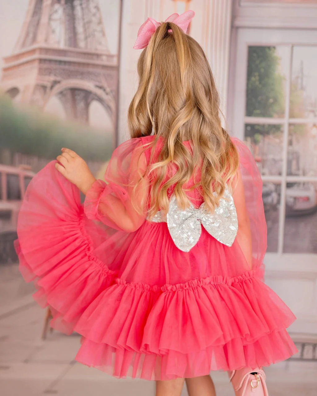 Parisian Rosé Tulle Party Dress - Image 5