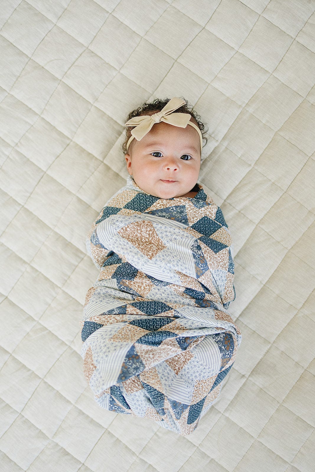 Patchwork Print Muslin Swaddle Blanket - Image 2