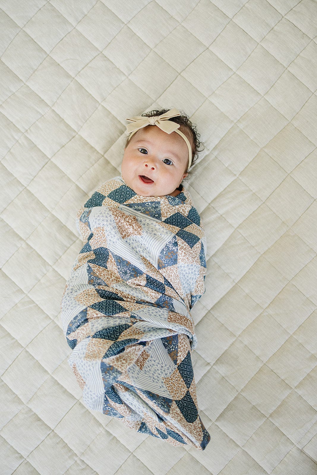 Patchwork Print Muslin Swaddle Blanket - Image 4