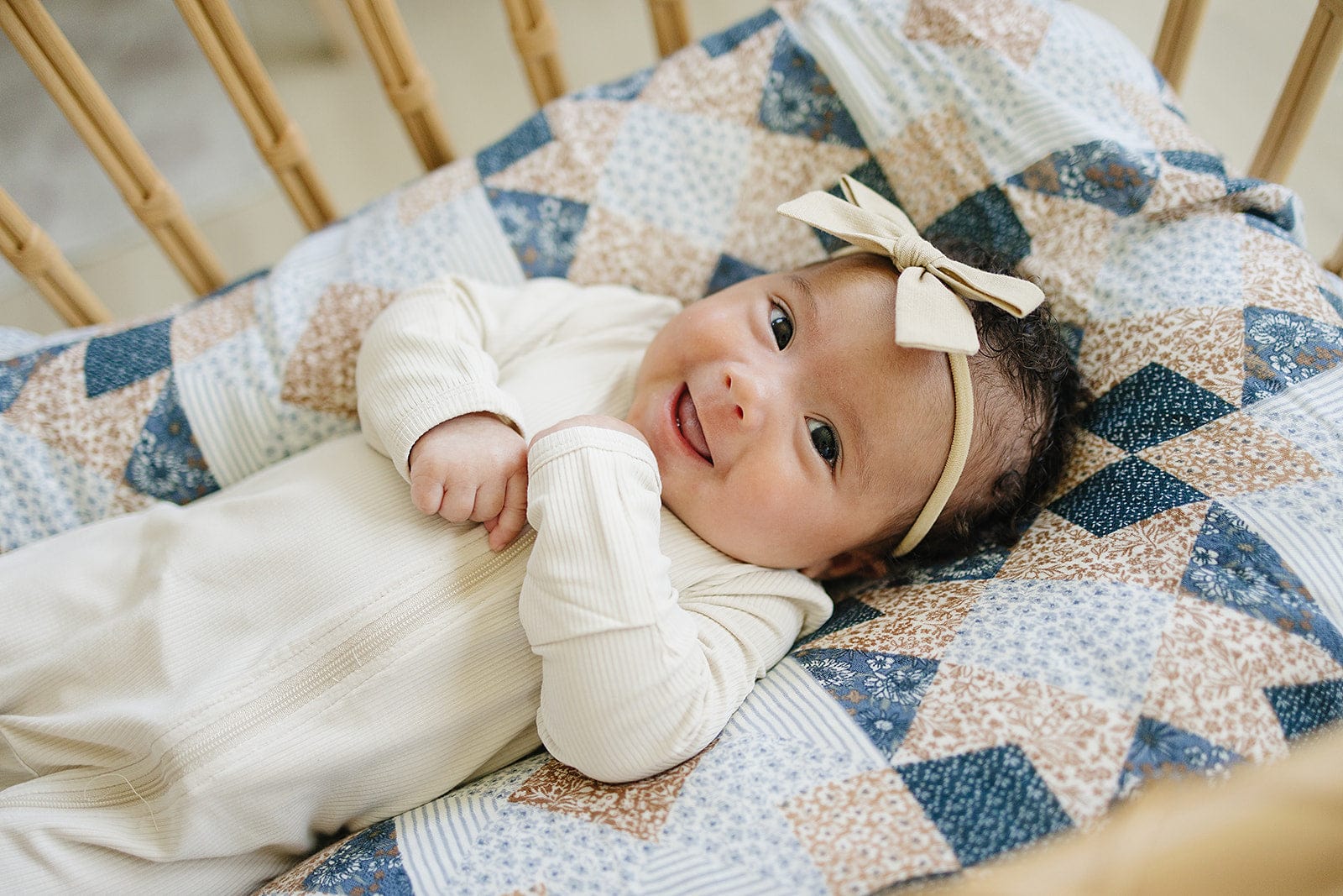 Patchwork Print Muslin Swaddle Blanket - Image 5