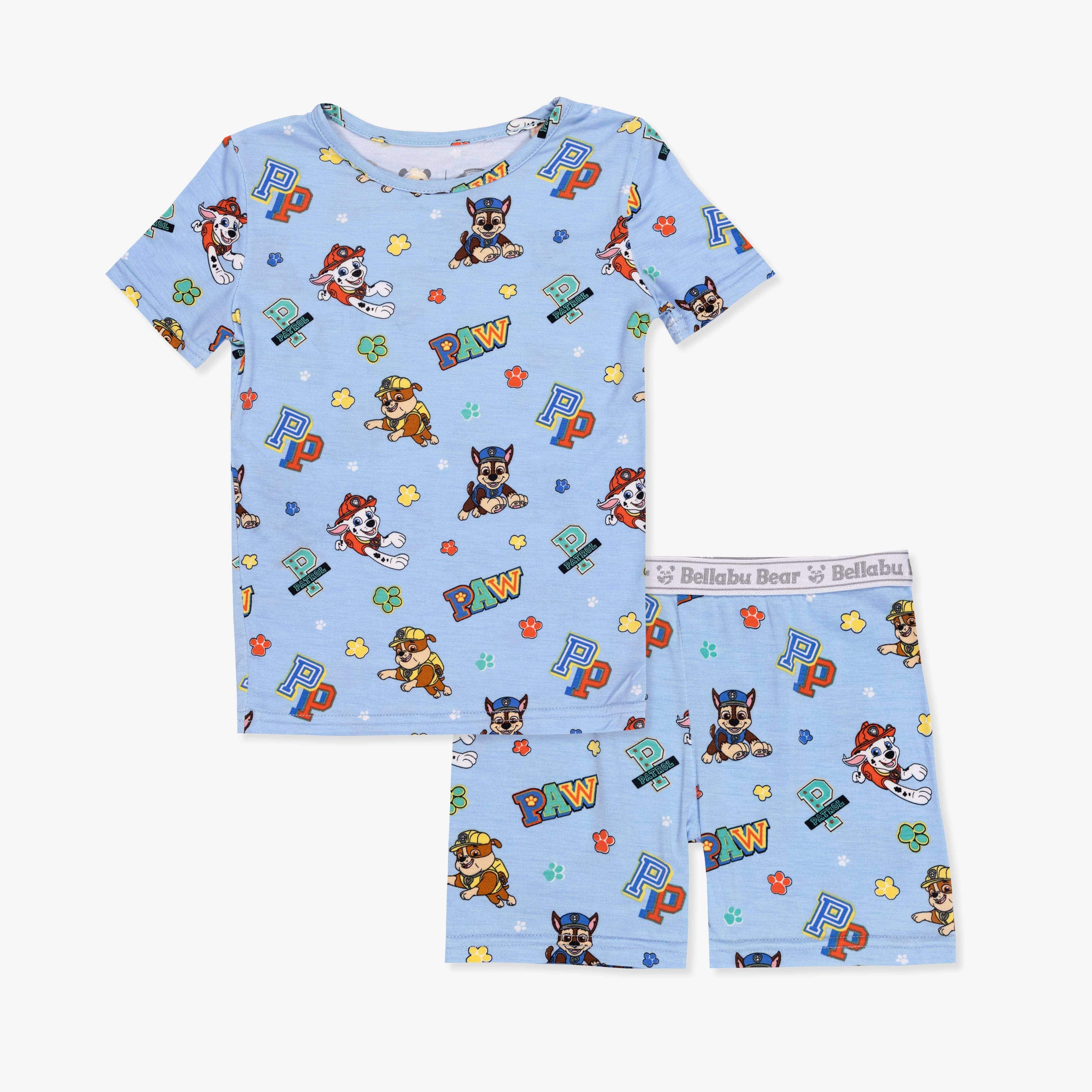 Boy's Bamboo Short Sleeve Pajama Set with Shorts - PAW Patrol: Varsity - Image 4