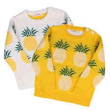 Pineapple Knit Pullover Sweater - White - Image 3