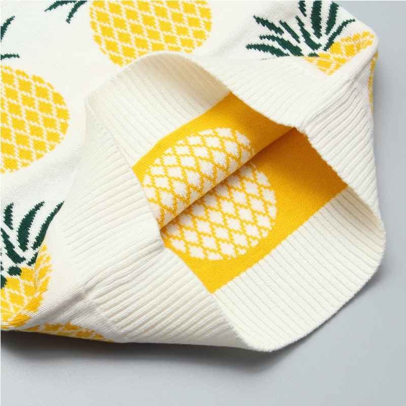 Pineapple Knit Pullover Sweater - White - Image 4