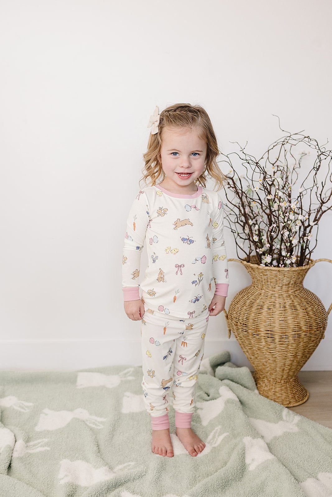 Pink Bunny Ribbed Bamboo Cozy Set - Image 2