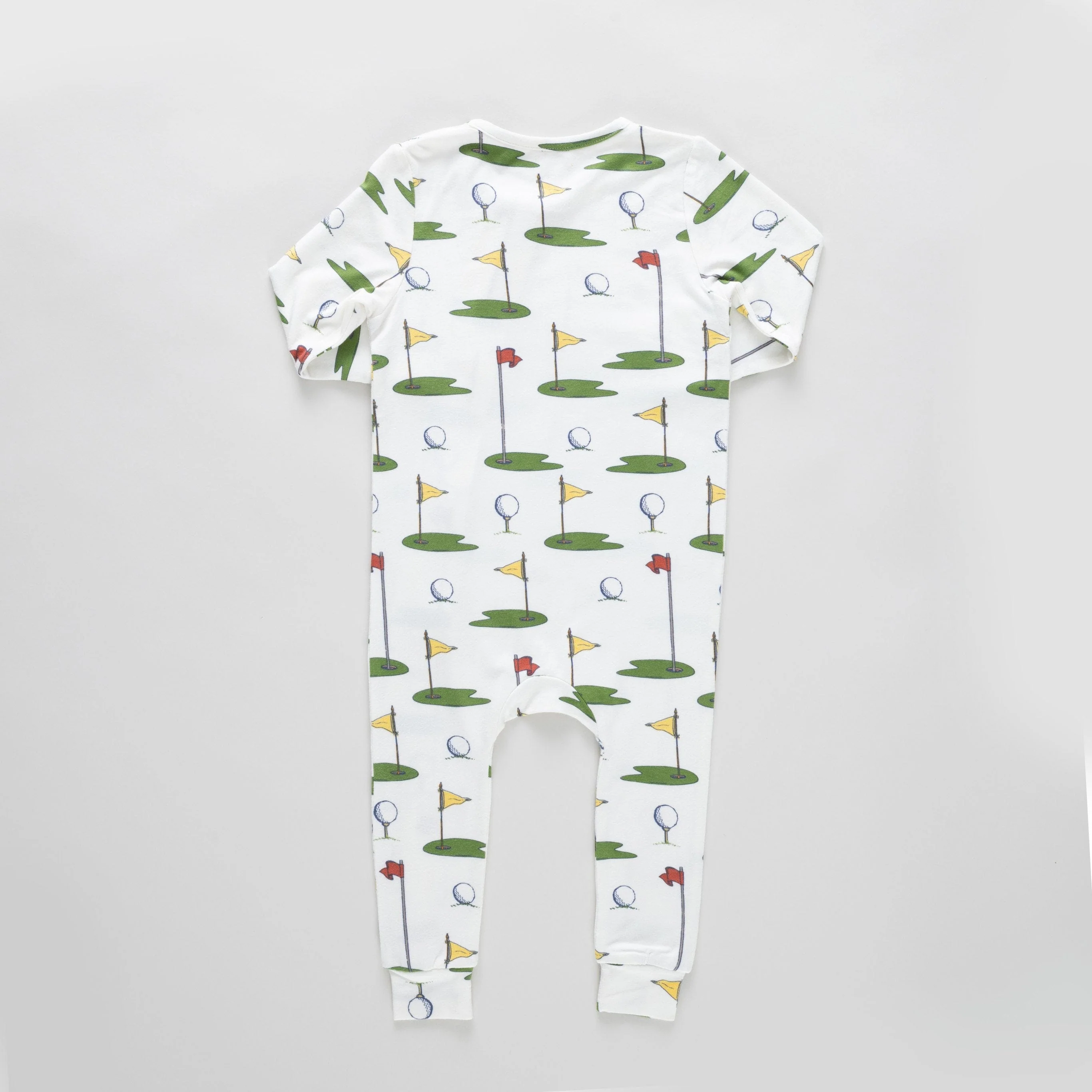 Bamboo Convertible Footie Romper - Cream Golf Tournament - Image 3