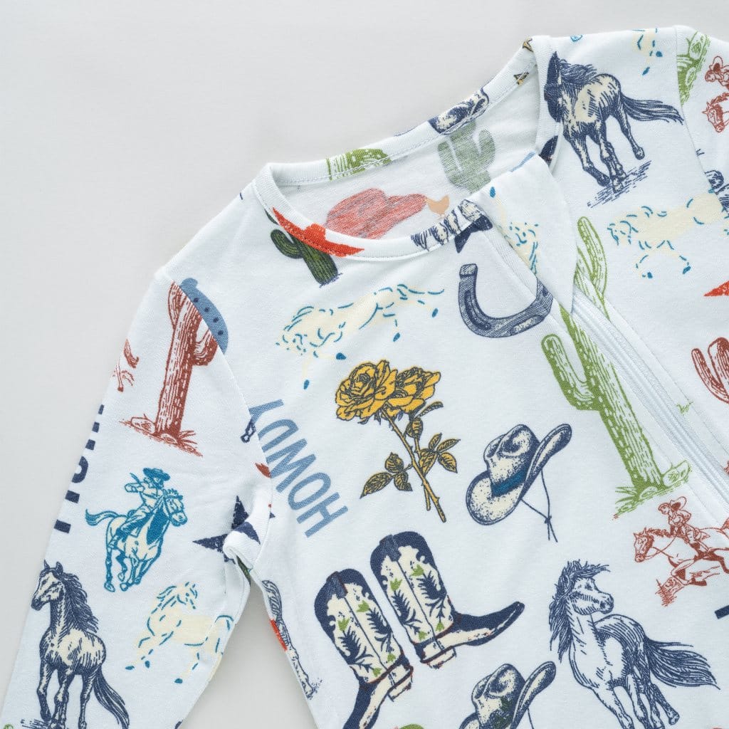 Bamboo Convertible Footie Romper - Western Dreams - Image 2