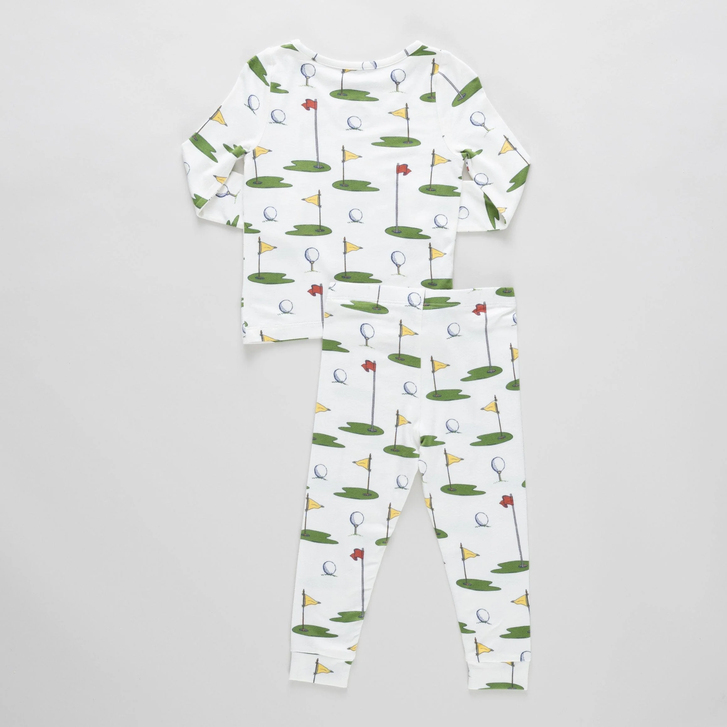 Bamboo Long Sleeve Pajama Set - Cream Golf Tournament - Image 3