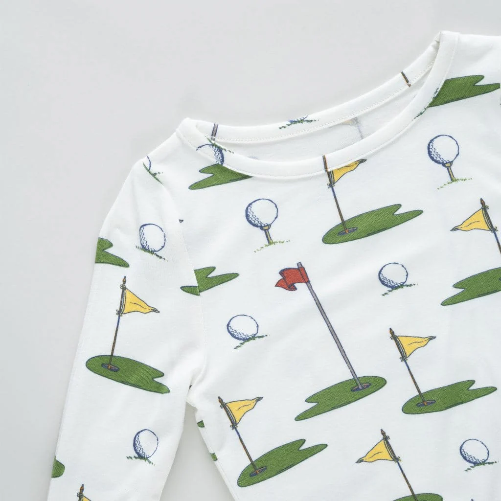 Bamboo Long Sleeve Pajama Set - Cream Golf Tournament - Image 4