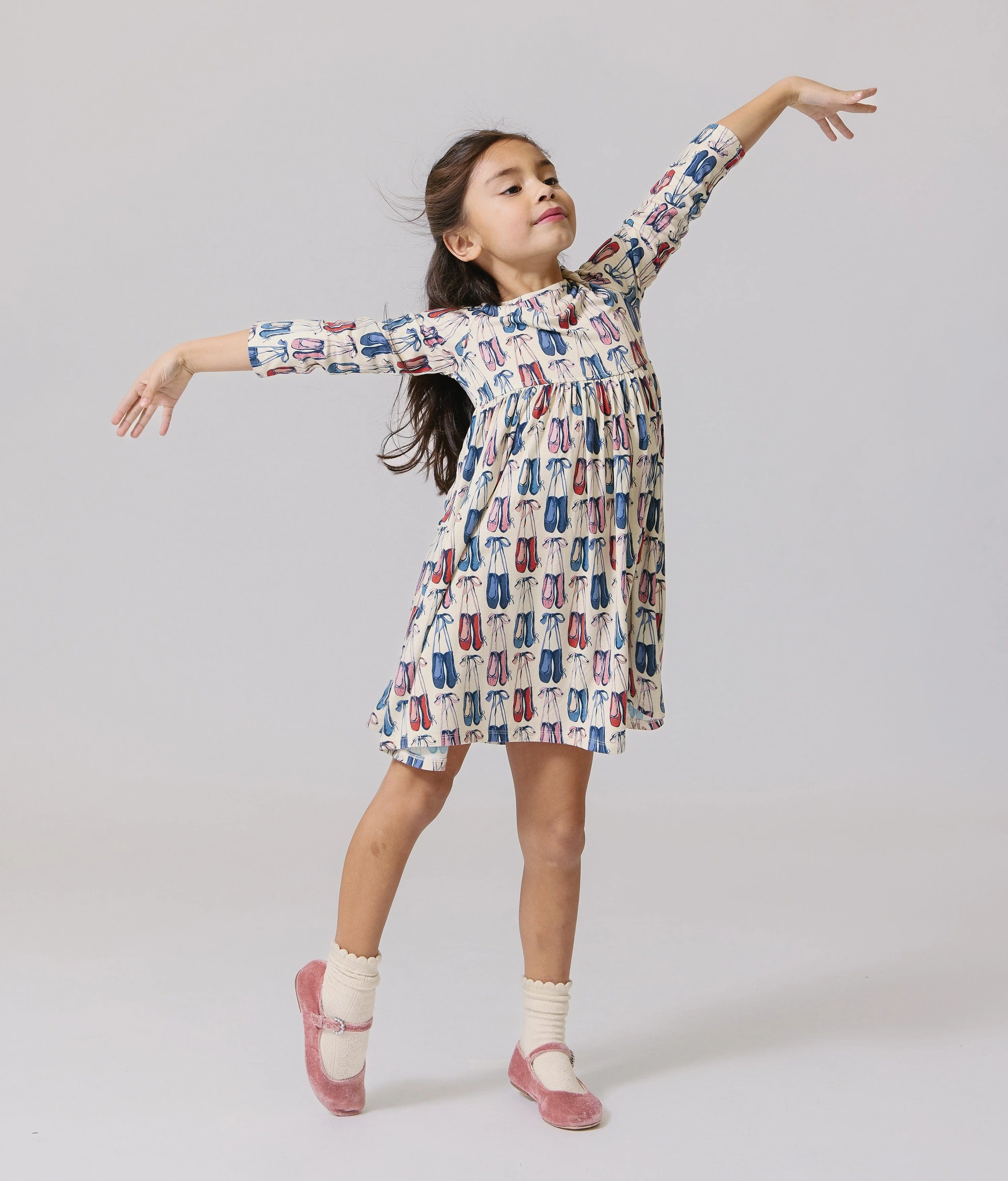 Bamboo Long Sleeve Steph Dress - Ballet Slippers - Image 2
