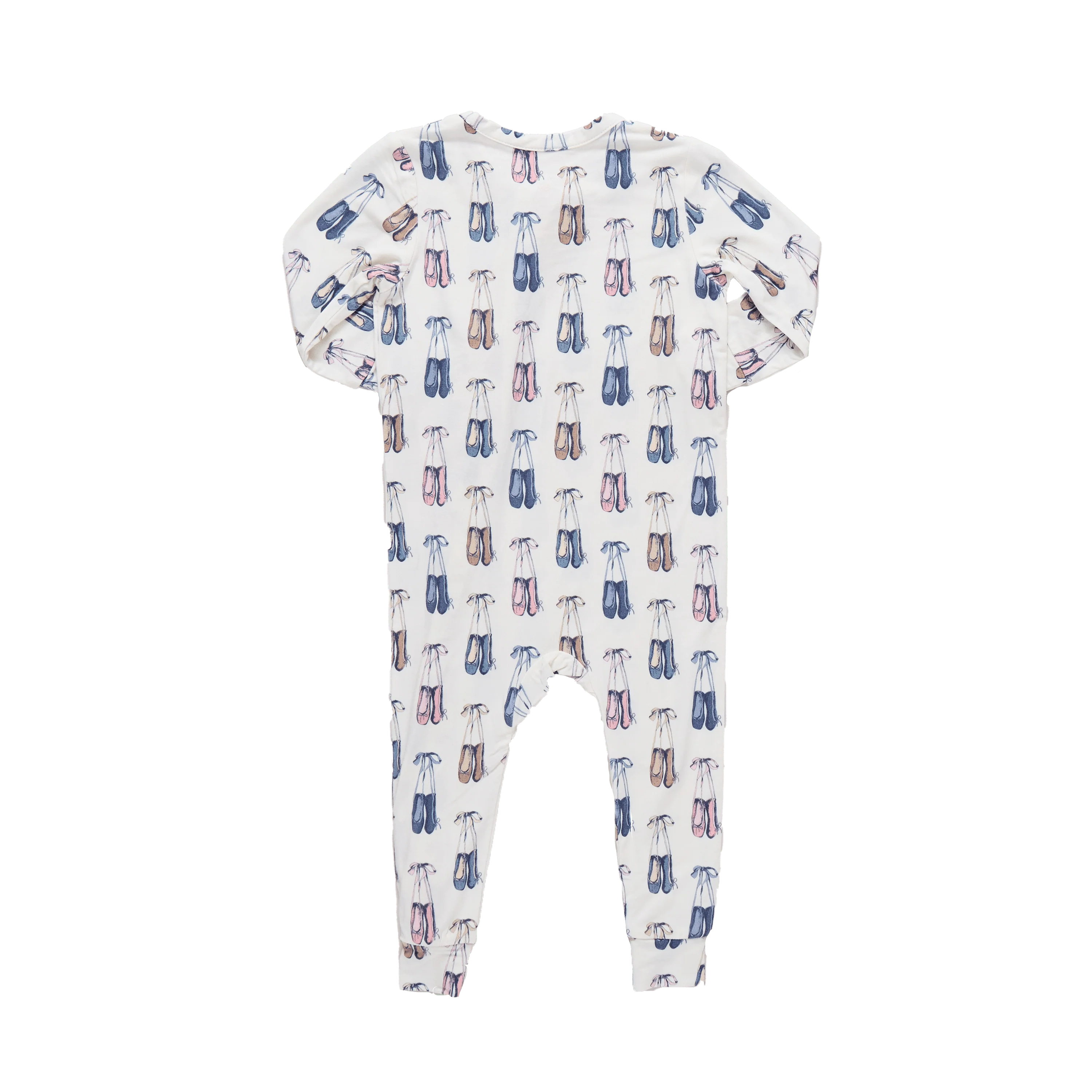 Bamboo Ruffle Convertible Footie Romper - Ballet Slippers - Image 2