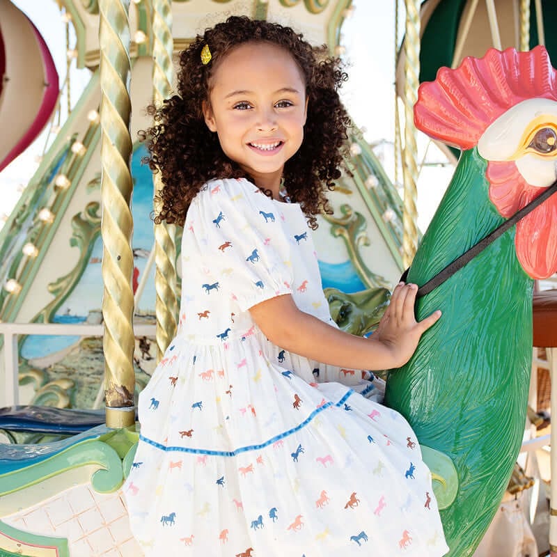 Cotton Charlie Dress - Multi Tiny Horses - Image 4