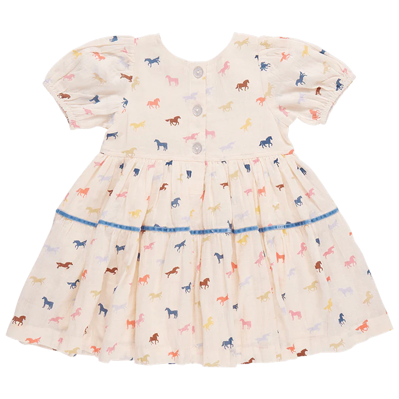 Cotton Charlie Dress - Multi Tiny Horses - Image 5