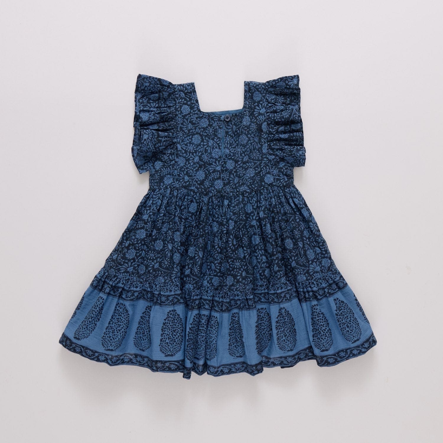 Cotton Elsie Dress - Stellar Blue Garden Floral - Image 4