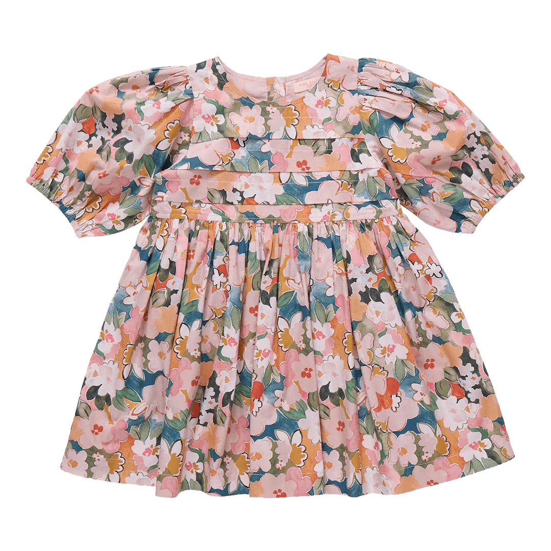 Cotton Evelyn Dress - Watercolor Floral - Image 3