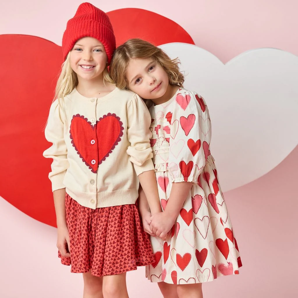 Cotton Long Sleeve Constance Sweater - Scalloped Heart - Image 2