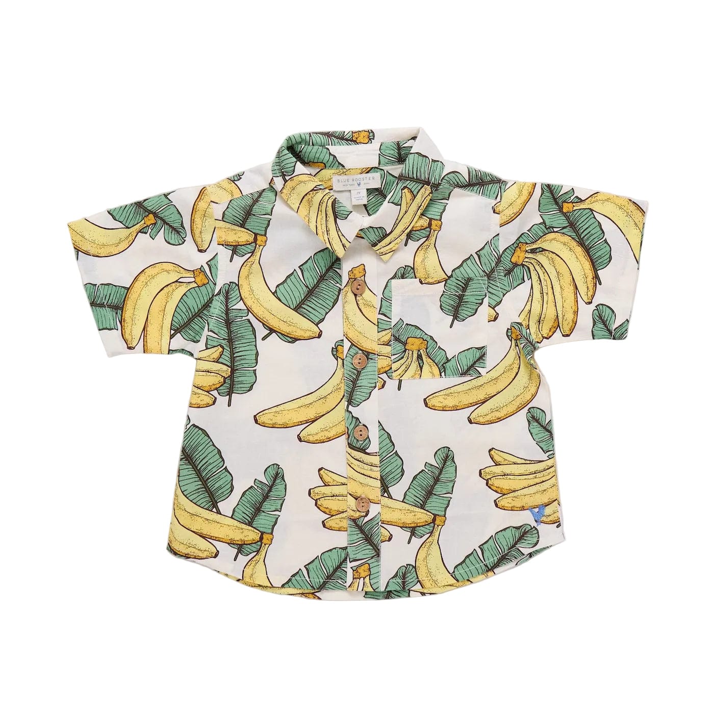 Cotton Short Sleeve Jack Shirt - Banana Leaves