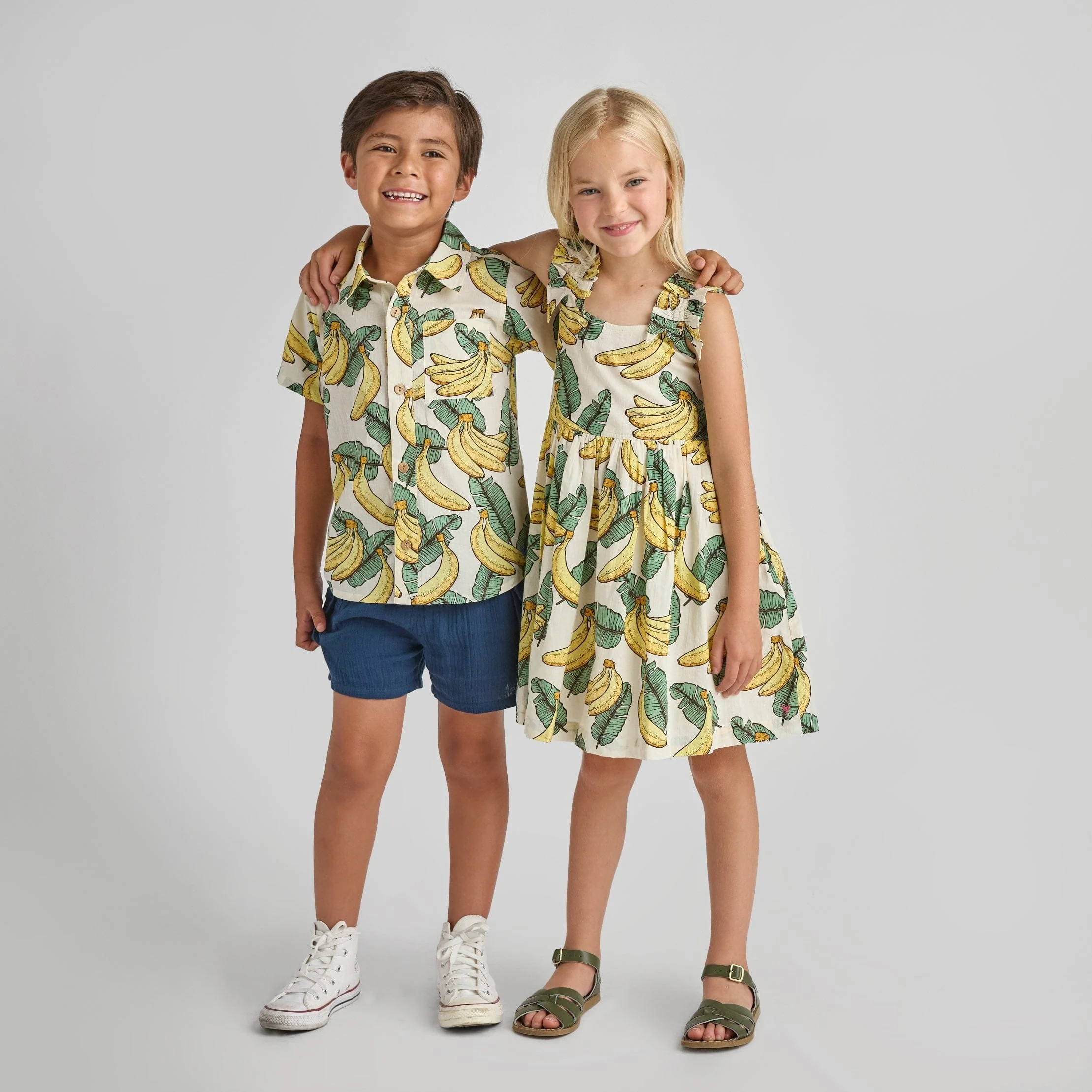 Cotton Short Sleeve Jack Shirt - Banana Leaves - Image 3