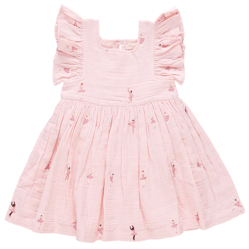 Cotton Elsie Dress - Ballerina Embroidery