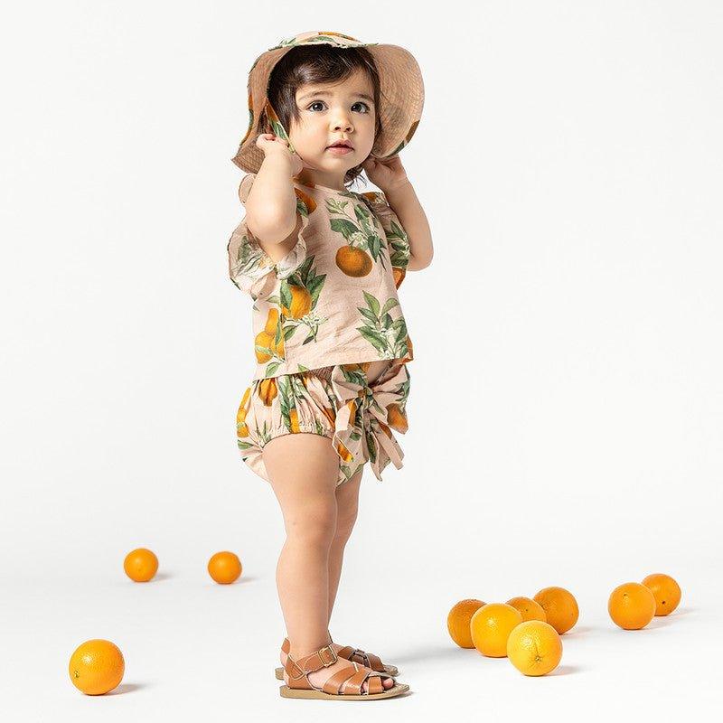 Girl's Abigail 2-Piece Set - Pink Botanicals Oranges - Image 4
