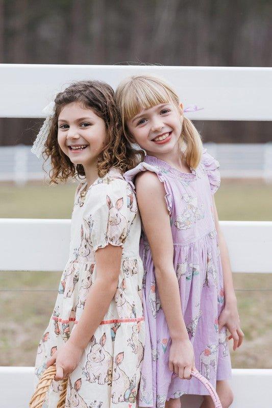 Girl's Leila Dress - Lavender Lambs - Image 6